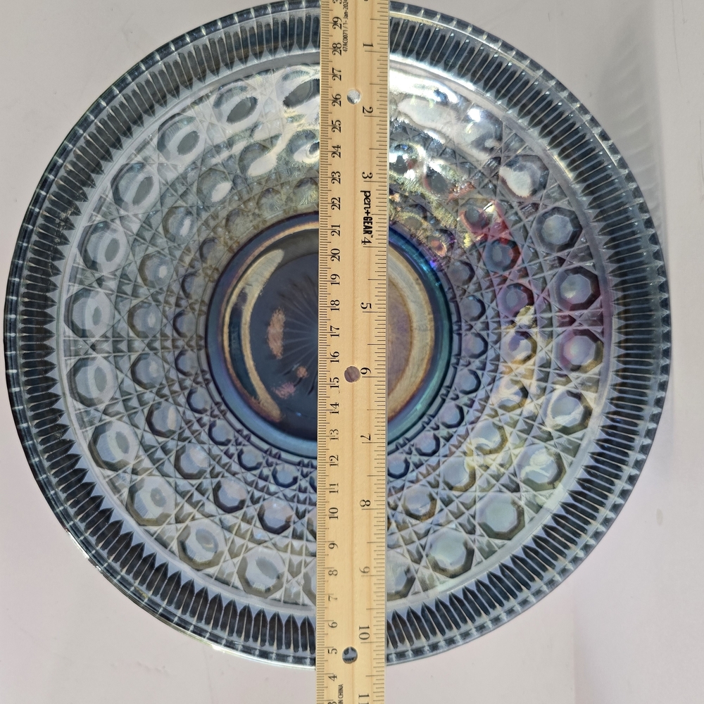 Elegant Blue Glass Decorative Bowl